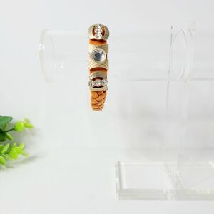 Lia Sophia Orange Suede Braided Boho Bracelet